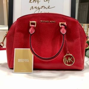 Host Pick! 💕❤️Gorgeous red leather MK Maxine bag!